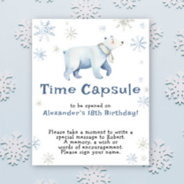 Poster Primeiro aniversario de cápsula do tempo do urso p