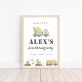 Poster Primeiro aniversario de Veículos de Caminhão de Co