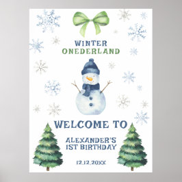 Poster Primeiro aniversario de Winter Onederland Snowman