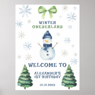 Poster Primeiro aniversario de Winter Onederland Snowman