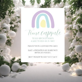 Poster Primeiro aniversario do arco-íris do Pastel Lilac 