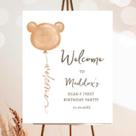 Poster Primeiro Aniversário do Bear Balon Beary