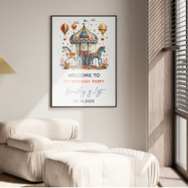 Poster Primeiro Aniversário do Carnaval Cute Moderno Fies