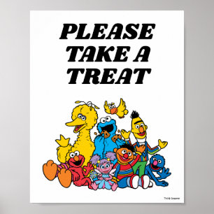 Poster Primeiro aniversario Do Sesame Street Pals Toma Um