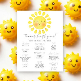 Poster Primeiro Aniversário Little Sun Milestone Birthday