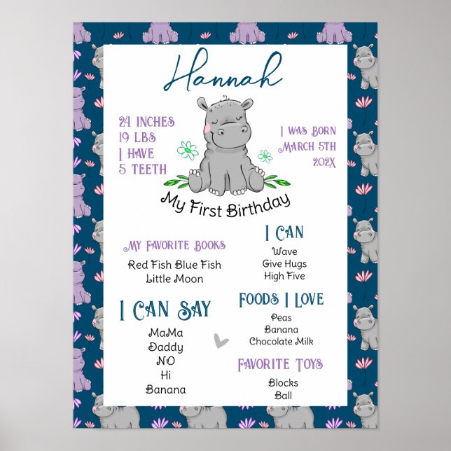 Poster Primeiro Aniversário - Marco (Frente)