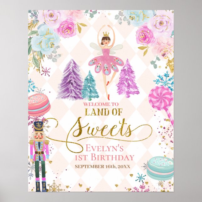 Poster Primeiro aniversario Nutcracker Land of Sweets Wel (Frente)