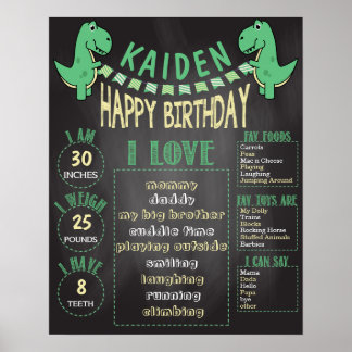 Poster Primeiro aniversario para Modelo de Dinossauro T-R