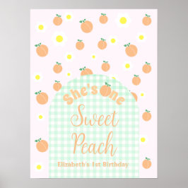 Poster Primeiro aniversario Peach doce