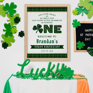 Poster Primeiro aniversario Shamrock de sorte