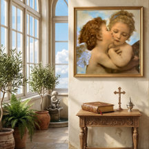 Primeiro Beijo (detalhe de anjo) por Bouguereau