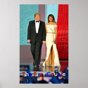 Póster Primeiro Casal Donald e Melania Trump Liberty Ball