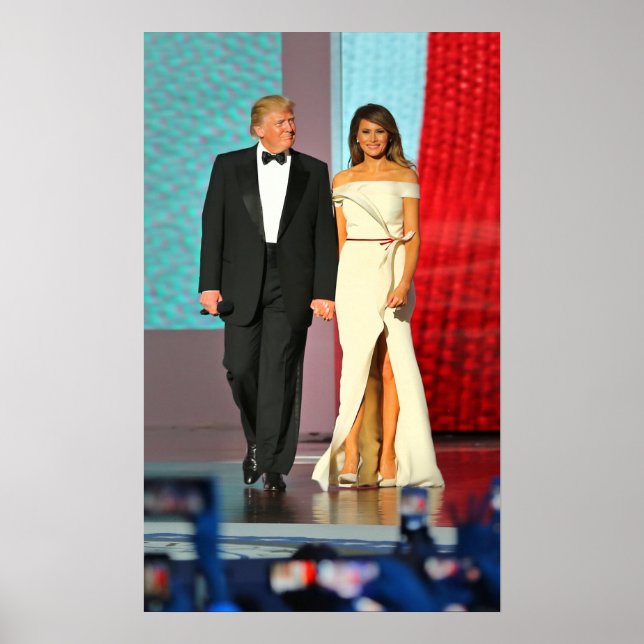 Póster Primeiro Casal Donald e Melania Trump Liberty Ball (Frente)