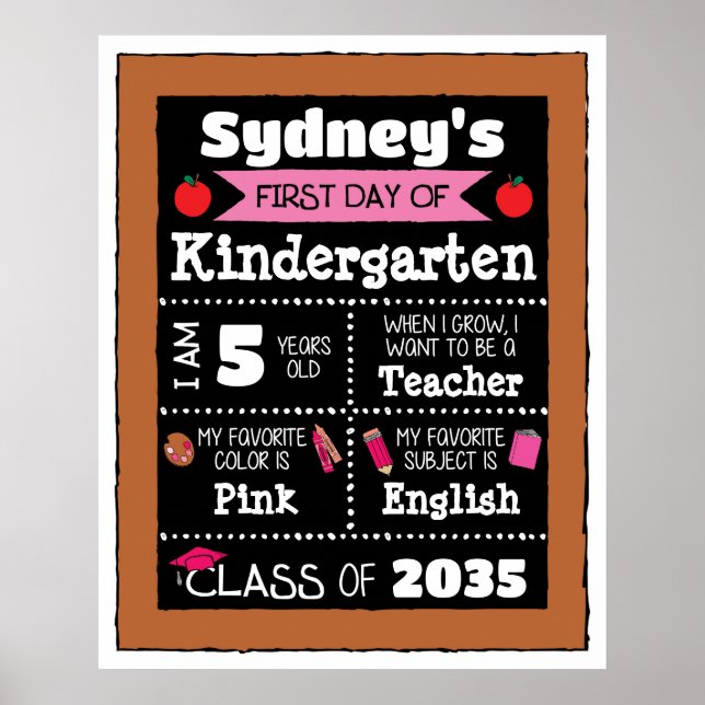 Poster Primeiro dia de aula simboliza arte estudantil - r (Frente)