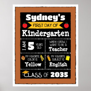 Poster Primeiro dia de aula sinaliza arte estudantil - am