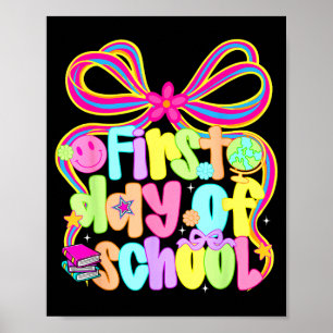 Poster Primeiro dia de escola coquete de volta às aulas