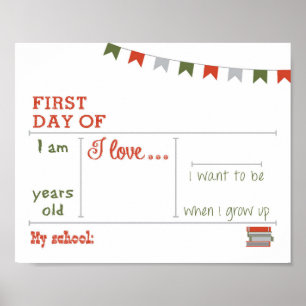 Poster Primeiro dia de escola Framable Dry Erase