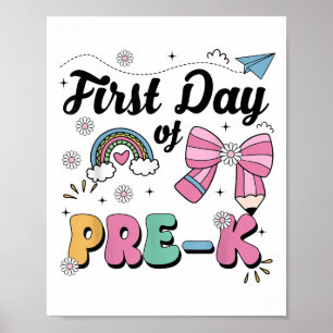 Poster Primeiro Dia De Meninas Professoras De Pêssego Pré