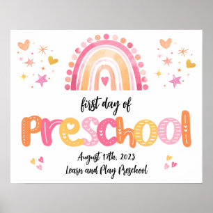 Poster Primeiro dia de pré-escola - Sign back to School P