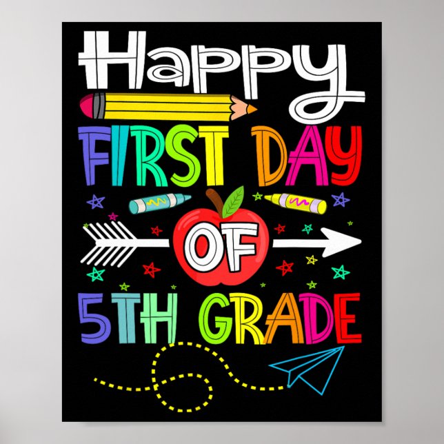 Poster Primeiro Dia Do 5º Ano Professor Volta às Aulas  (Frente)