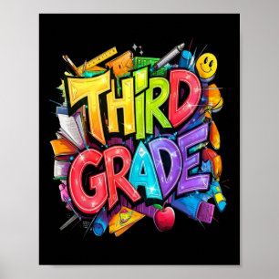 Poster Primeiro Dia Do Terceiro Ano Floral Para Professor