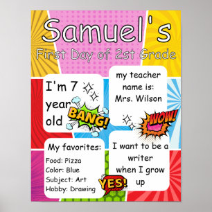 Poster Primeiro Dia Personalizado Da Escola, BD De Volta 