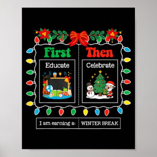 Poster Primeiro Eduque Depois Celebre Férias de Inverno N