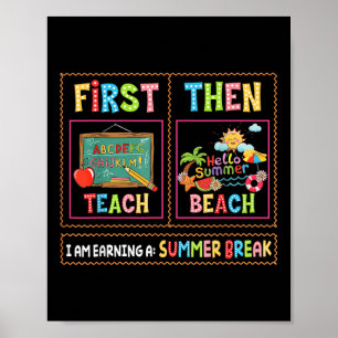 Poster Primeiro Ensino Depois Praia Estou Ganhando Uma Pa
