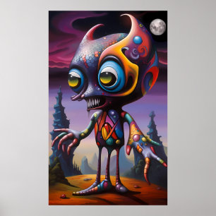 Poster Primeiro Feriado do Monstro - Arte Surreal do Ken 