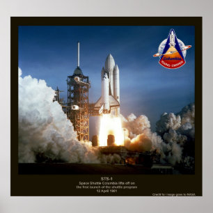 Poster Primeiro lançamento do Shuttle de Espaço STS-1 Col
