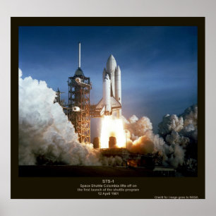 Poster Primeiro lançamento do Shuttle de Espaço STS-1 Col