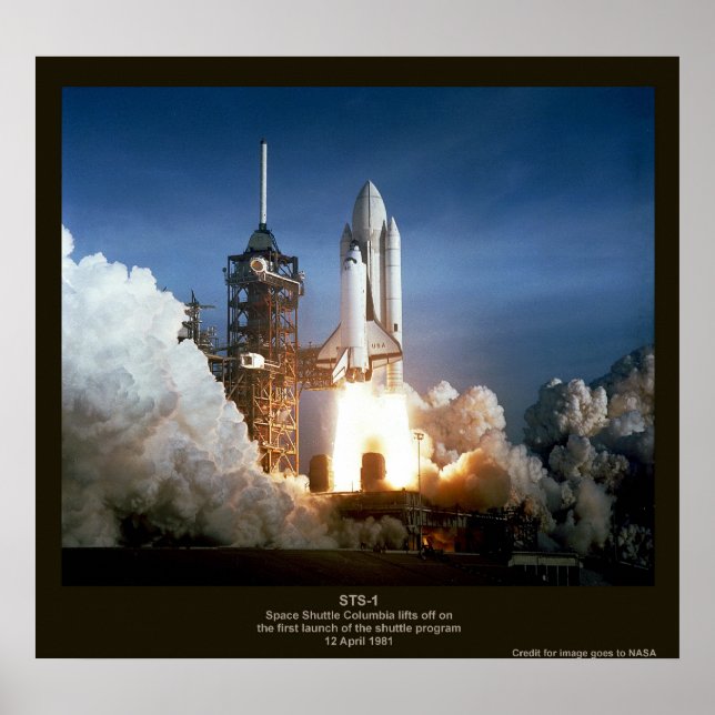 Poster Primeiro lançamento do Shuttle de Espaço STS-1 Col (Frente)