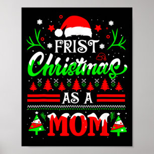 Poster Primeiro Natal como Mãe Engraçado Nova Mãe Xmas Ma