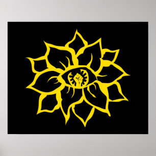 Poster primeiro olho da flor em protesto