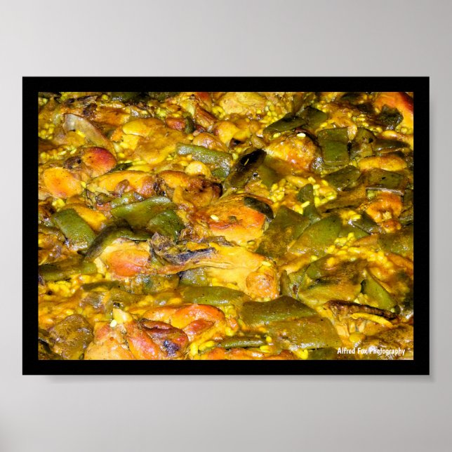 Poster Primeiro plano de Paella Espanhola (Frente)