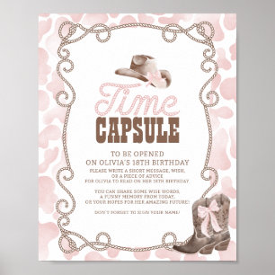 Poster Primeiro Rodeio Sinal de Cápsula do Tempo Rosa de