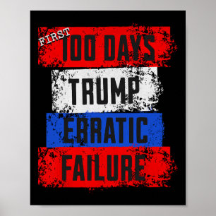 Poster Primeiros 100 Dias de Trump Falha Errática Falhou