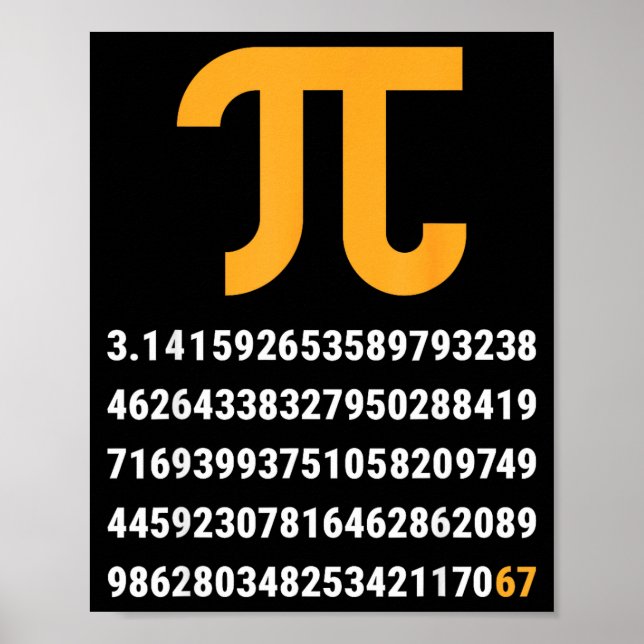 Poster Primeiros 100 Dígitos De Pi 67 Nerds Geeks Profess (Frente)