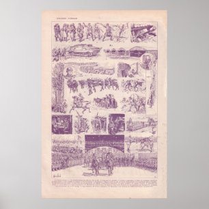 Poster Primeiros guerra mundial, soldados e equipamento