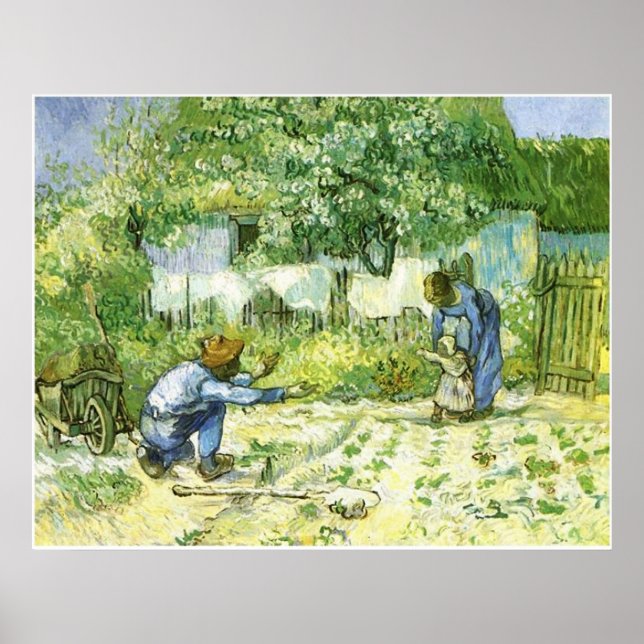 Póster Primeiros passos 1890 Vincent van Gogh (1853-1890) (Frente)