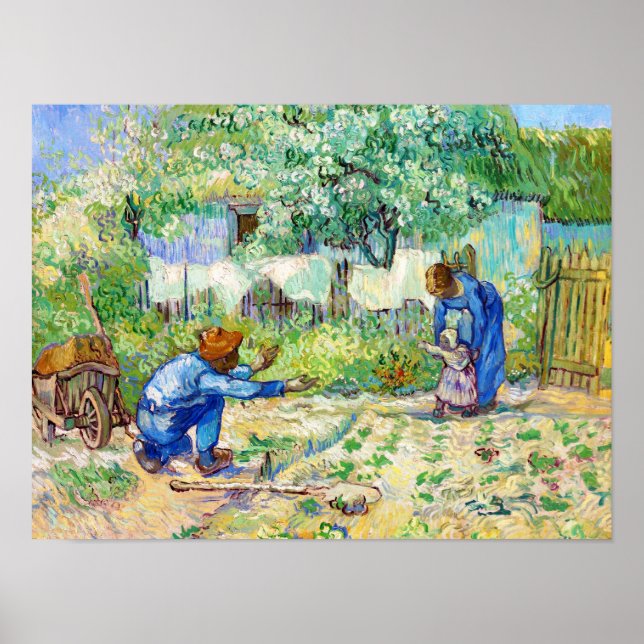 Póster Primeiros passos (após Millet) Vincent van Gogh ar (Frente)