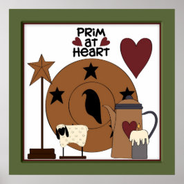 Póster Primitivo no Decor de Ovinos do Coração