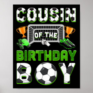 Poster Primo do Menino do Aniversário Família de Futebol