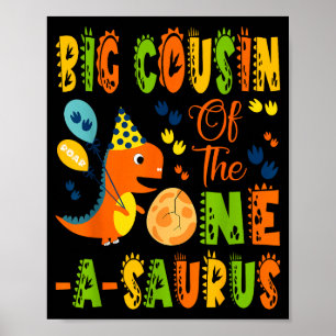 Poster Primo grande do one-a-saurus no primeiro aniversár