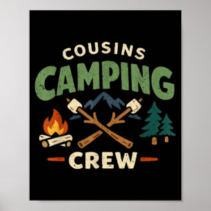 Poster Primos Engraçados Equipe de Acampamento Férias de