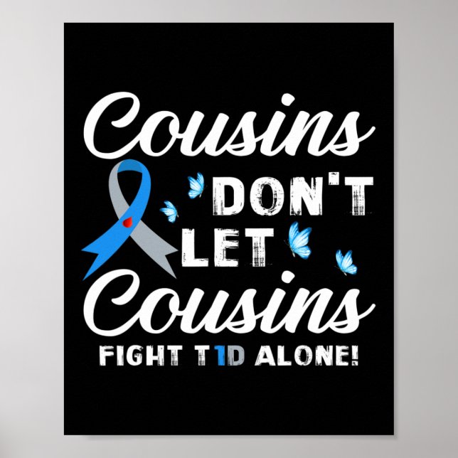 Poster Primos não deixam os primos combaterem a diabetes  (Frente)