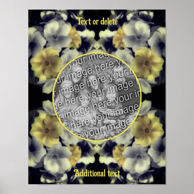 Poster Primrose Flowers Frame Crie sua própria foto (Frente)