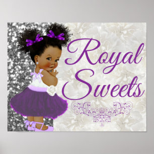 Poster Princesa Africana Roxo   Evento Real Sweets