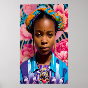 Poster Princesa africana vestindo uma blusa