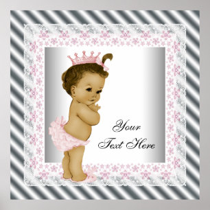 Póster Princesa Bebê Vintage Rosa